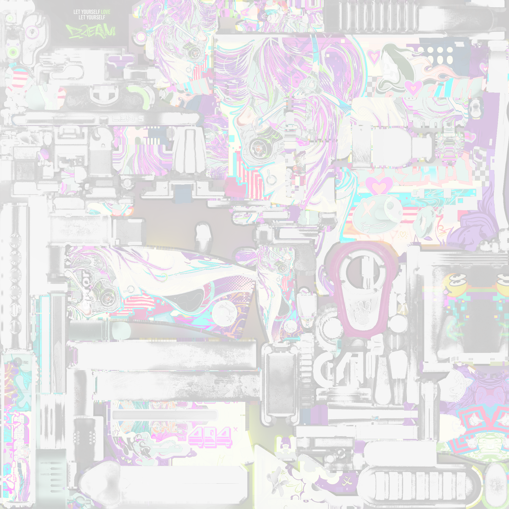 StatTrak™ M4A4 | In Living Color (Battle-Scarred) Texture #1