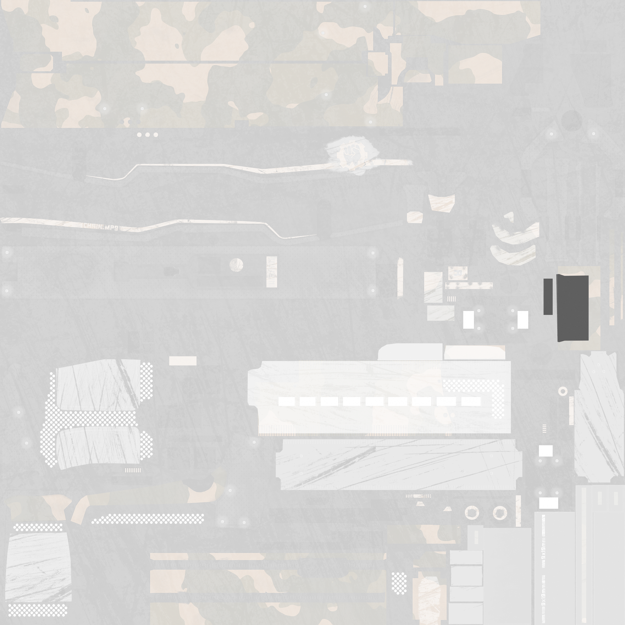 MP9 | Black Sand (Factory New) Texture #1