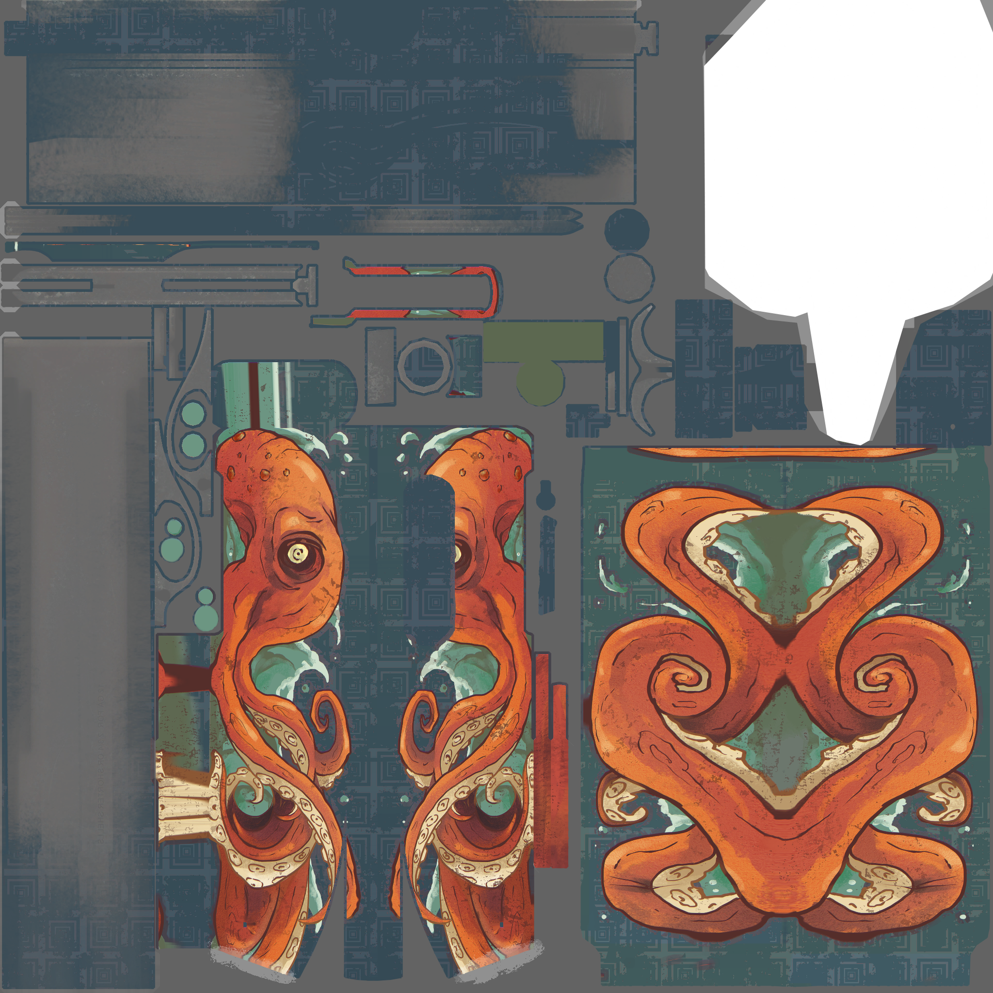 StatTrak™ Sawed-Off | The Kraken (Well-Worn) Texture #1