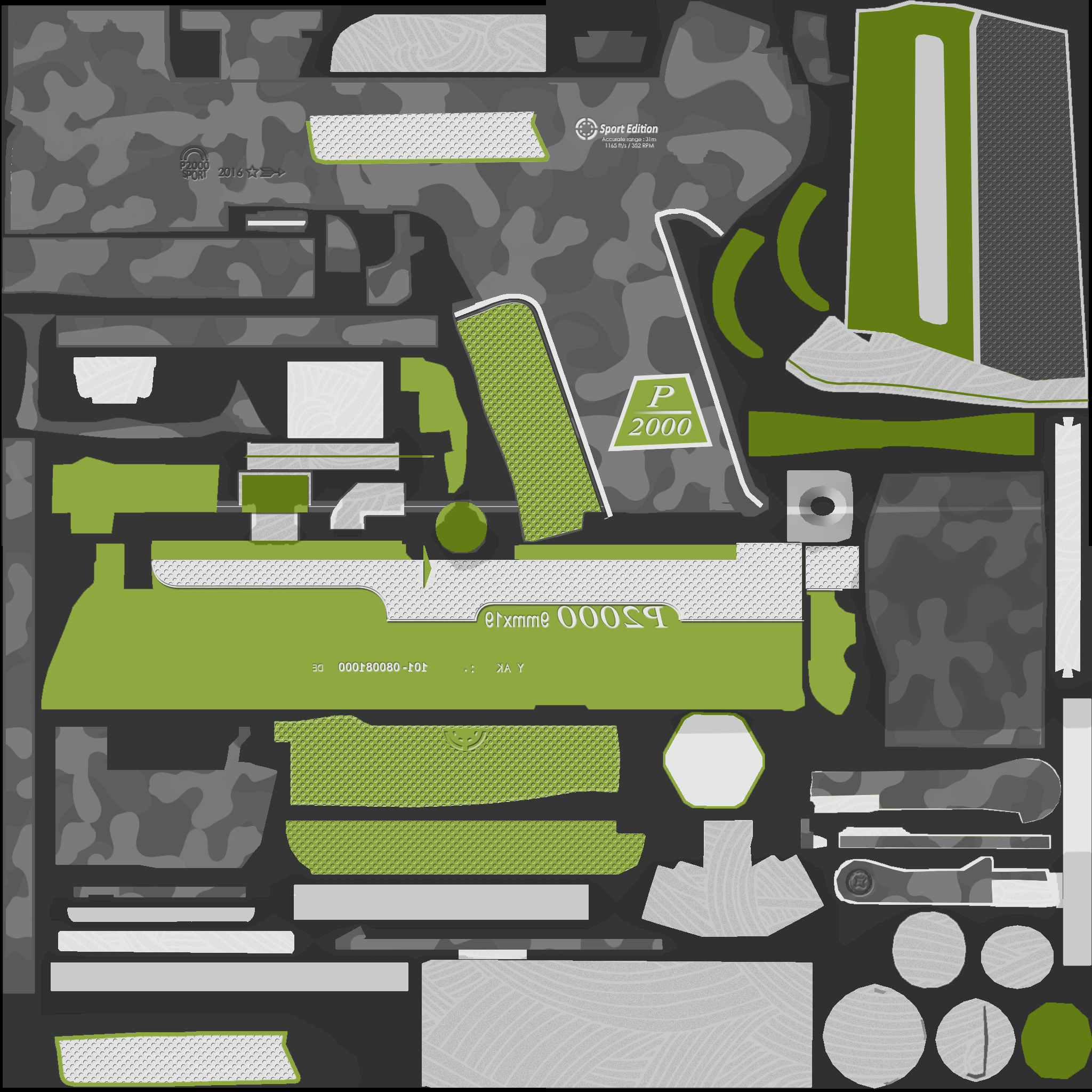 P2000 | Turf (Battle-Scarred) Texture #1