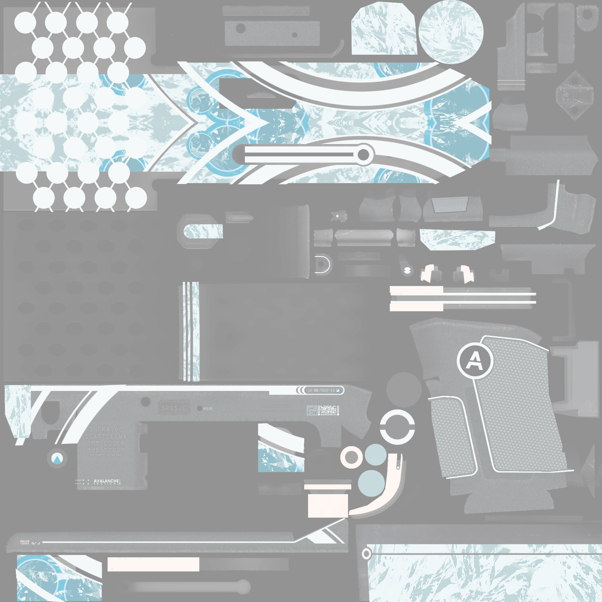 Tec-9 | Avalanche (Battle-Scarred) Texture #1