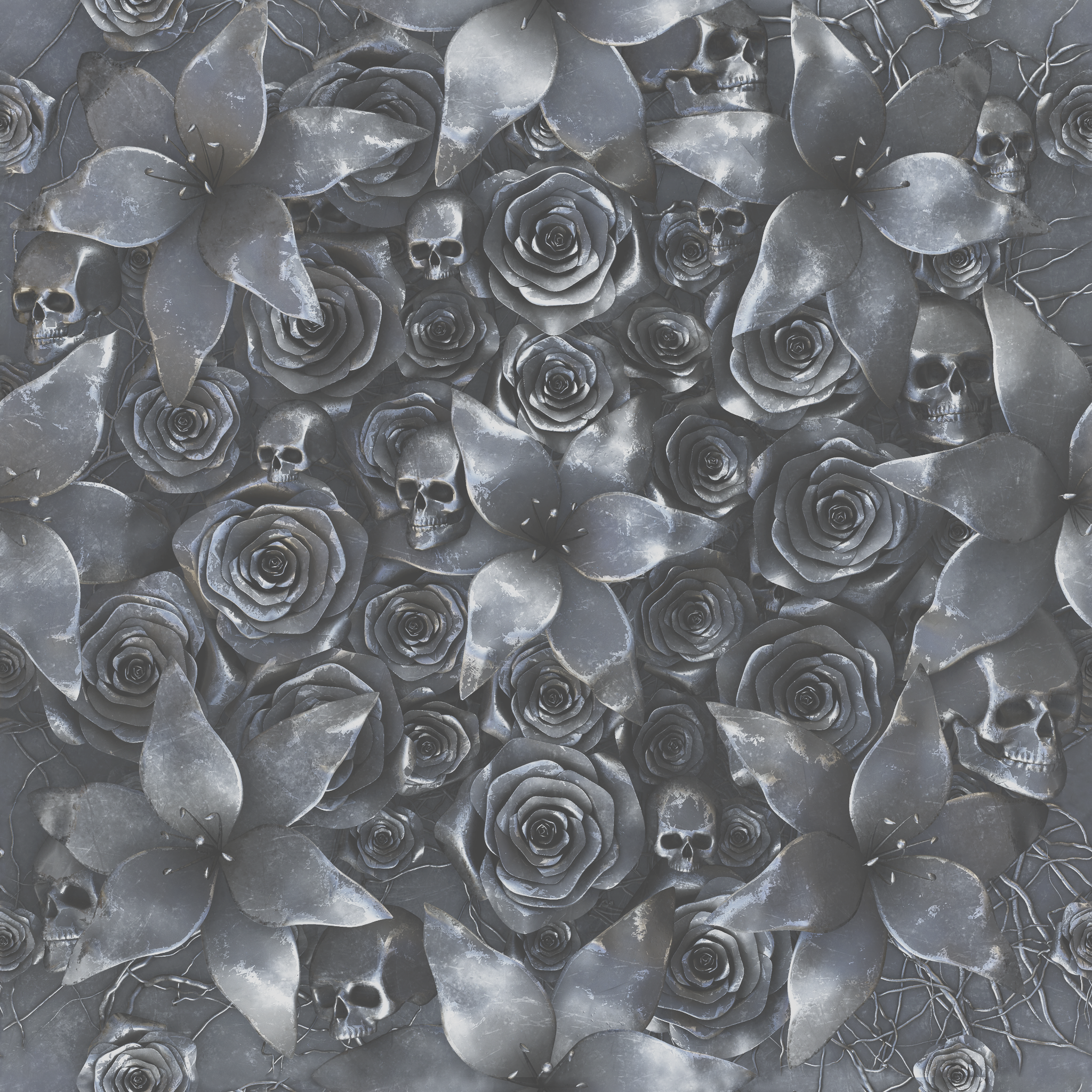 StatTrak™ UMP-45 | Metal Flowers (Well-Worn) Texture #1